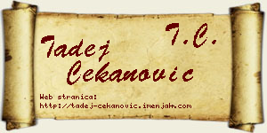 Tadej Čekanović vizit kartica